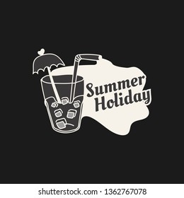 Tropical summer holiday badge vector