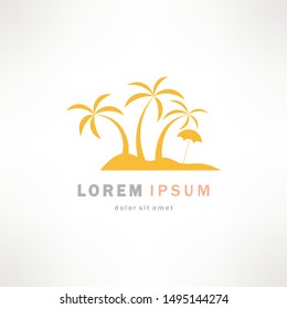 Tropical Summer Illustration. Vector flat design.