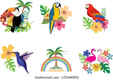 Tropical summer image simple illustration
