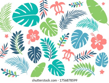 Tropical summer leaf pop background