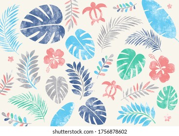 Tropical summer leaf pop background