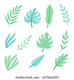 Pieza tropical de verano para papel pintado, tarjeta de saludo, diseño de afiches. Exótica decoración floral de estilo hawaii. Iluminación vectorial de estilo moderno.