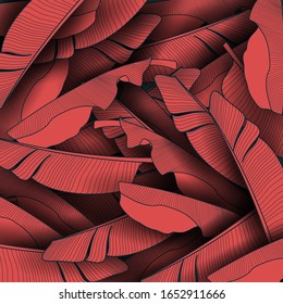 Tropical summer leaves background with jungle plants