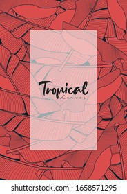 Tropical summer leaves background with jungle plants