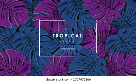 El verano tropical deja el fondo. Ilustración del vector