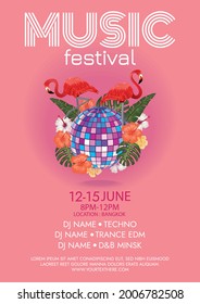 tropical summer music festival poster for beach party vibe