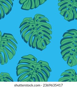 tropical summer palm tree leaf seamless background pattern