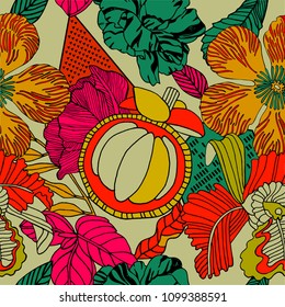 Tropical summer pattern design.