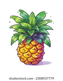 tropical summer pineapple illustration, tropical summer pineapple Vector 