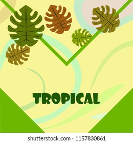 tropical summer tropical plant vector background