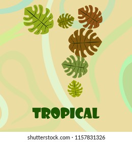 tropical summer tropical plant vector background