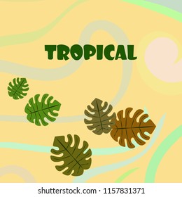 tropical summer tropical plant vector background