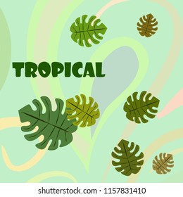 tropical summer tropical plant vector background