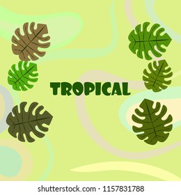 tropical summer tropical plant vector background