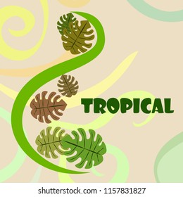 tropical summer tropical plant vector background