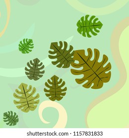 tropical summer tropical plant vector background