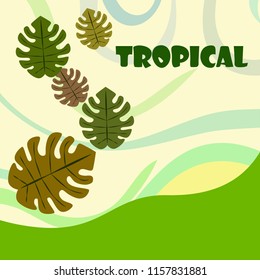 tropical summer tropical plant vector background