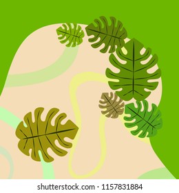 tropical summer tropical plant vector background