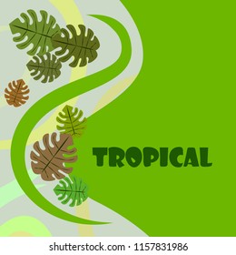 tropical summer tropical plant vector background