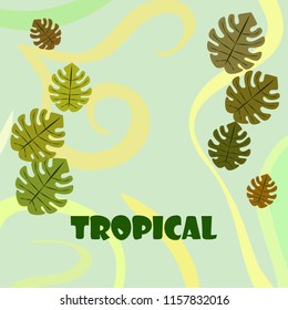 tropical summer tropical plant vector background