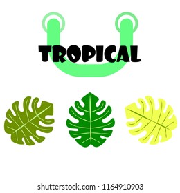 tropical summer tropical plant vector background