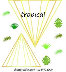 tropical summer tropical plant vector background