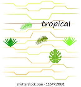 tropical summer tropical plant vector background