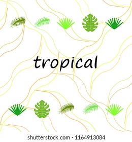 tropical summer tropical plant vector background
