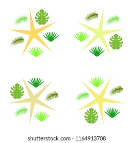 tropical summer tropical plant vector background