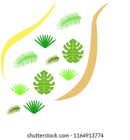 tropical summer tropical plant vector background