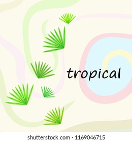 tropical summer tropical plant vector background
