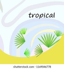 tropical summer tropical plant vector background
