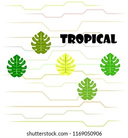 tropical summer tropical plant vector background