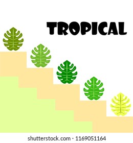 tropical summer tropical plant vector background