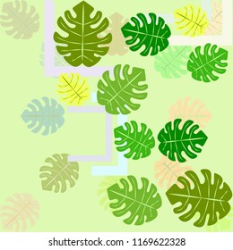 tropical summer tropical plant vector background