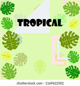 tropical summer tropical plant vector background