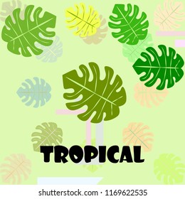 tropical summer tropical plant vector background