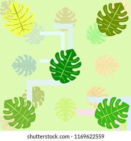 tropical summer tropical plant vector background