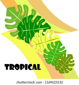 tropical summer tropical plant vector background