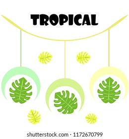tropical summer tropical plant vector background