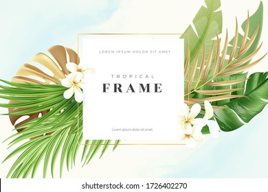 

Tropical summer poster template background