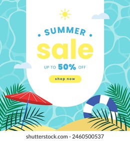 Tropical summer sale promotion background