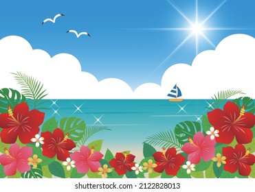 沖縄 海 ハイビスカス の画像 写真素材 ベクター画像 Shutterstock