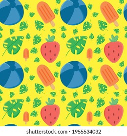 tropical summer seamless pattern design