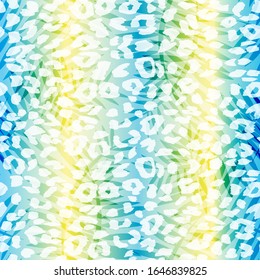 Tropical summer seamless pattern. Tropical  tropical leaves at Animal leopard background. Vector illustration