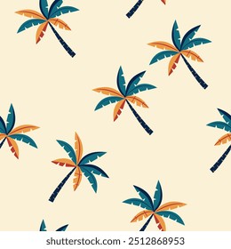 Patrón sin fisuras de verano tropical. PalmerasIlustración vectorial de Elementos tropicales