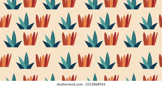 Tropical Summer Seamless Pattern. Palm TreesTropical Elements Vector illustration