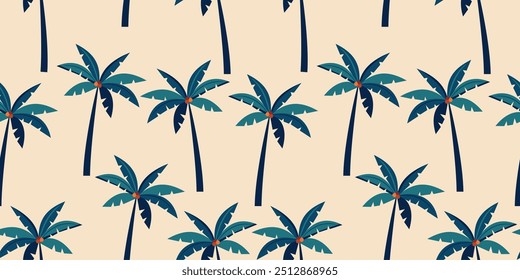 Patrón sin fisuras de verano tropical. PalmerasIlustración vectorial de Elementos tropicales