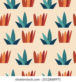 Tropical Summer Seamless Pattern. Palm TreesTropical Elements Vector illustration