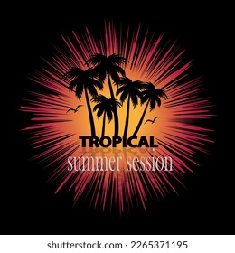 tropische Sommersitzungen, Vektordesign